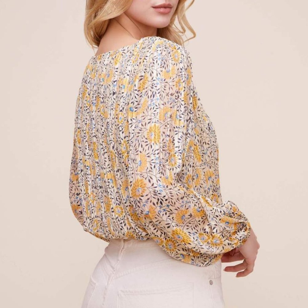 Astr Floral Yellow and White Blouse